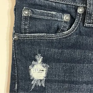 Women's Bull Head Laguna Bootcut Jeans‎ Distressed Dark Wash Size 5 Short thumbnail 2