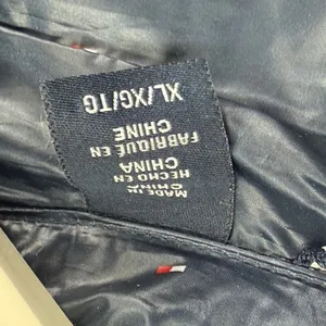 Tommy Hilfiger Puffer Vest Navy Blue Mini Flag Print Packable Lightweight XL‎ thumbnail 8