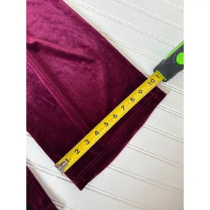 Lulus Chic Splendor Wine Red Velvet Pleated High-Rise Wide-Leg Pants Luxe Size M thumbnail 6