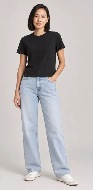 Lululemon Classic-Fit Cotton Blend T-Shirt Black Size 0 Waist Length thumbnail 1