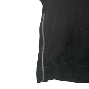Gap Black Zip Side Hoodie Tunic‎ Medium Longline Sweatshirt Zip Hem thumbnail 3
