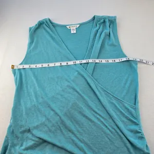 Athleta Breezy Wrap Tank Top Turquoise Blue Ruched V-Neck 988031 Large thumbnail 9