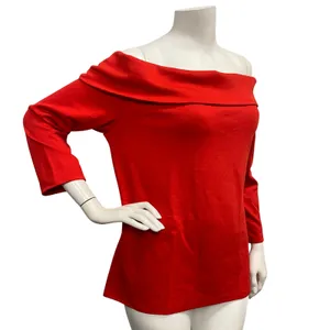Large‎ Anthropologie Red Off Shoulder Top Blouse thumbnail 5