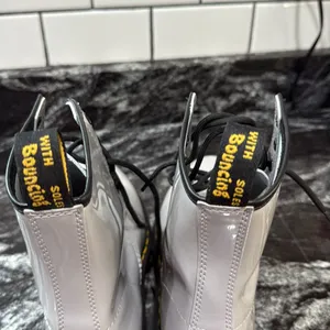 Dr. Martens Gray Combat Moto Boots 1460 with Air-Cushioned Sole thumbnail 7