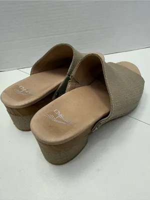 Dansko Maci Taupe Textured Leather Heeled Slide Sandals Size 36 thumbnail 9