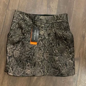 Karen Millen England bronze metallic 6 jacquard mini skirt thumbnail 2