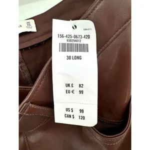 ABERCROMBIE & FITCH Criss-Cross Waist Vegan Leather‎ 90s Straight Pant Size 30 L thumbnail 6
