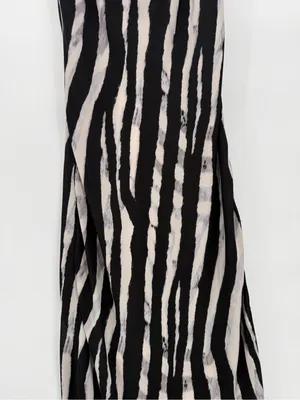Veronica M Black and White Zebra-Stripe Maxi Slip Dress thumbnail 2