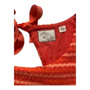 Anthropologie seersucker dress by Postmark 9-H15 ST CL orange sz Large thumbnail 6