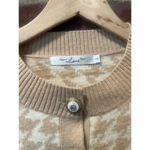Preppy Houndstooth Cropped Cardigan & Cami Set Y2K Collegiate Small thumbnail 9