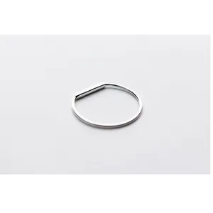 NEW Women's Dainty‎ White Gold-Plated S925 LOVE Bar Ring Size 4 thumbnail 2