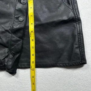 We The Free Leather Mini Skirt Black Size 31 Free People Button Front Moto Skirt thumbnail 9
