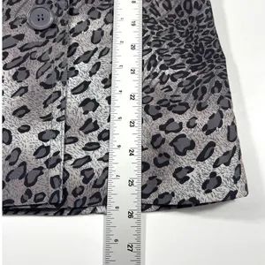 Anthropologie Joujou Gray Leopard Trench Short Double Breasted Jacket Large‎ EUC thumbnail 14