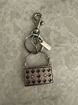 Silver and Black Handbag Charm Keychain thumbnail 3
