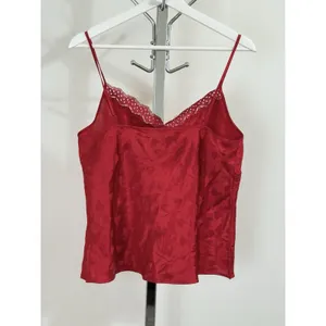 Jaclyn Smith Womens Red Heart Satin Camisole Top Lace Trim Sleepwear Tank Cami M thumbnail 5