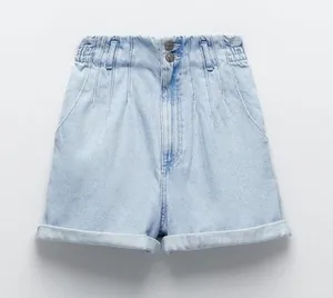 Zara high-waisted denim shorts thumbnail 1