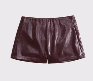 Abercrombie Stretch vegan glossy leather micro short thumbnail 1