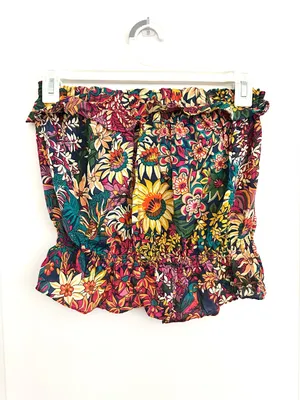 Anthropologie Maeve Adelaide Strapless Blouse Anthro Tank Top Floral Medium thumbnail 4