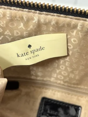 Kate Spade Patent Leather Black Polka Dot Large Tote‎ thumbnail 6