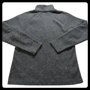 Eddie Bauer Quarter Zip Pullover Women Large Gray Marl Fleece Sweater 1087 thumbnail 7