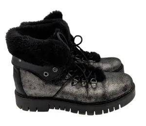 Pajar Penny Snow Boots Canada Waterproof Metallic Silver Faux Fur Winter‎ 38 7.5 thumbnail 1
