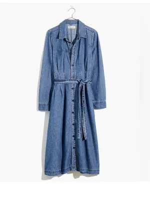 Madewell Wareham Wash Tie-Waist Shirtdress: TENCEL Denim Edition thumbnail 3
