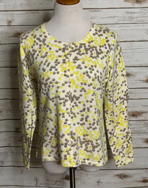 Saks 5th Avenue Clothes Real polka-dot button front cardigan sweater Size L thumbnail 1