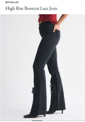 High rise bootcut lace Jean thumbnail 4