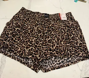 Walmart JoySpun Women’s Woven Pajama Boxers Shorts Brown Lepord thumbnail 1