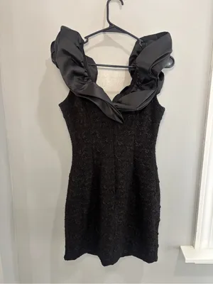 Elliatt Paloma Satin Ruffle & Floral Jacquard Cocktail Minidress Medium thumbnail 11