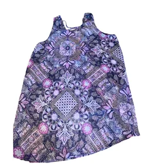 Unbranded Paisley Mandala Tank swim cover up Medium Purple Boho Strappy‎ Back thumbnail 1