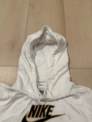 Nike White Fleece Pullover Hoodie Sweatshirt Women's Size Small thumbnail 4