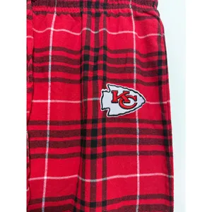 NFL Kansas City Chiefs Pajama Pants Women L Red Plaid Flannel Lounge Football thumbnail 2