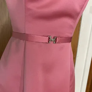 Vintage 90s Michaelangelo Pink Satin Strapless Formal Evening Dress Sz 2 🍄 thumbnail 4