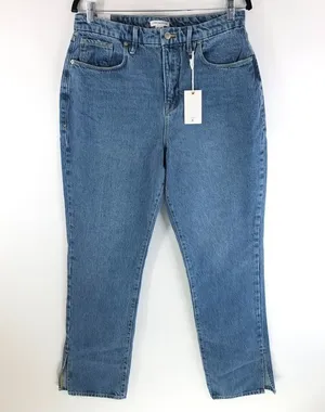 Good American Womens Good Boy Jeans High Rise Split Cuff Blue941 12/31 thumbnail 1