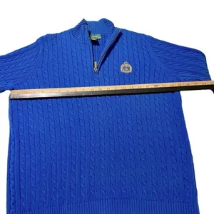 Vintage Y2K Ralph Lauren Gold Emblem Mockneck cable Knit Sweater size L thumbnail 9
