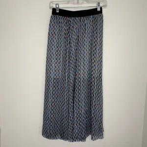 Maje Blue Jela Pleated Print Elastic-Waist High-Low Skirt Womens Size 36 thumbnail 4