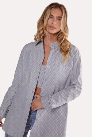 Nasty Gal Oversized Shirt + Bralette Set thumbnail 2