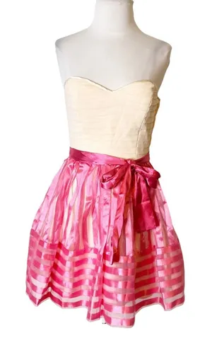 Vintage‎ Betsey Johnson pink tulle skirt dress bustier top sz 4 thumbnail 1