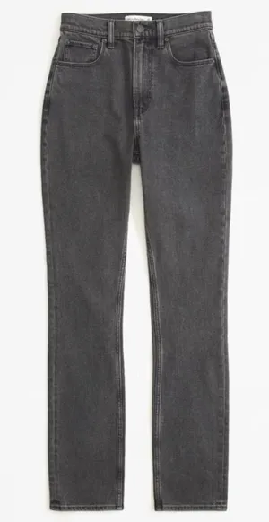 Abercrombie The Slim Straight Ultra High-Rise Jeans Curve Love thumbnail 1