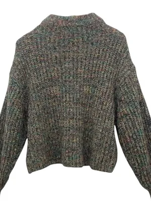 Urban Outfitters Casey Mock Neck Sweater S Multicolor Marled Relaxed Cozy Chic thumbnail 4