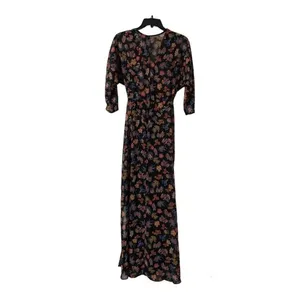 Anthropologie HD in Paris Varina Dress Black Floral Maxi Dress Size 0 thumbnail 5