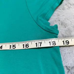 Premise Studio Teal Women's Top with satin neckline thumbnail 3
