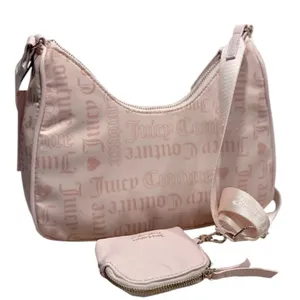 Juicy Couture Material Girl Nylon Shoulder Powder Blush Pink Crossbody Bag NEW thumbnail 3