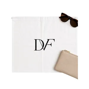 Diane von Furstenberg Large White Cotton Drawstring Dust Bag Logo Storage Bag thumbnail 2