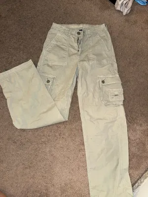 American Eagle light green-creme cargo pants thumbnail 1