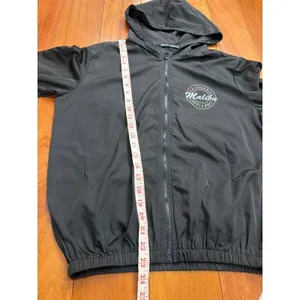 Brandy Melville Windbreaker Women Black Malibu‎ California Graphic Hoodie OS thumbnail 5