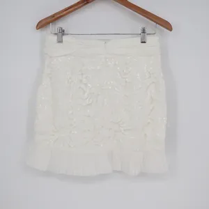 Naked Wardrobe White Floral Sequin Pleated Mini Skirt Womens Small thumbnail 5