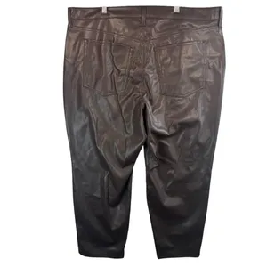 Old Navy Brown Faux Leather Straight Pants Plus‎ Size 20 Vegan Leather Trousers thumbnail 2