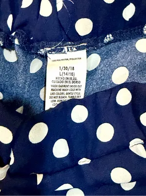 Vintage Navy Polka Dot Athletic Shorts with White Trim Piping thumbnail 4